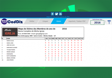 Planilha para Controlar de Dízimos e Ofertas em Excel