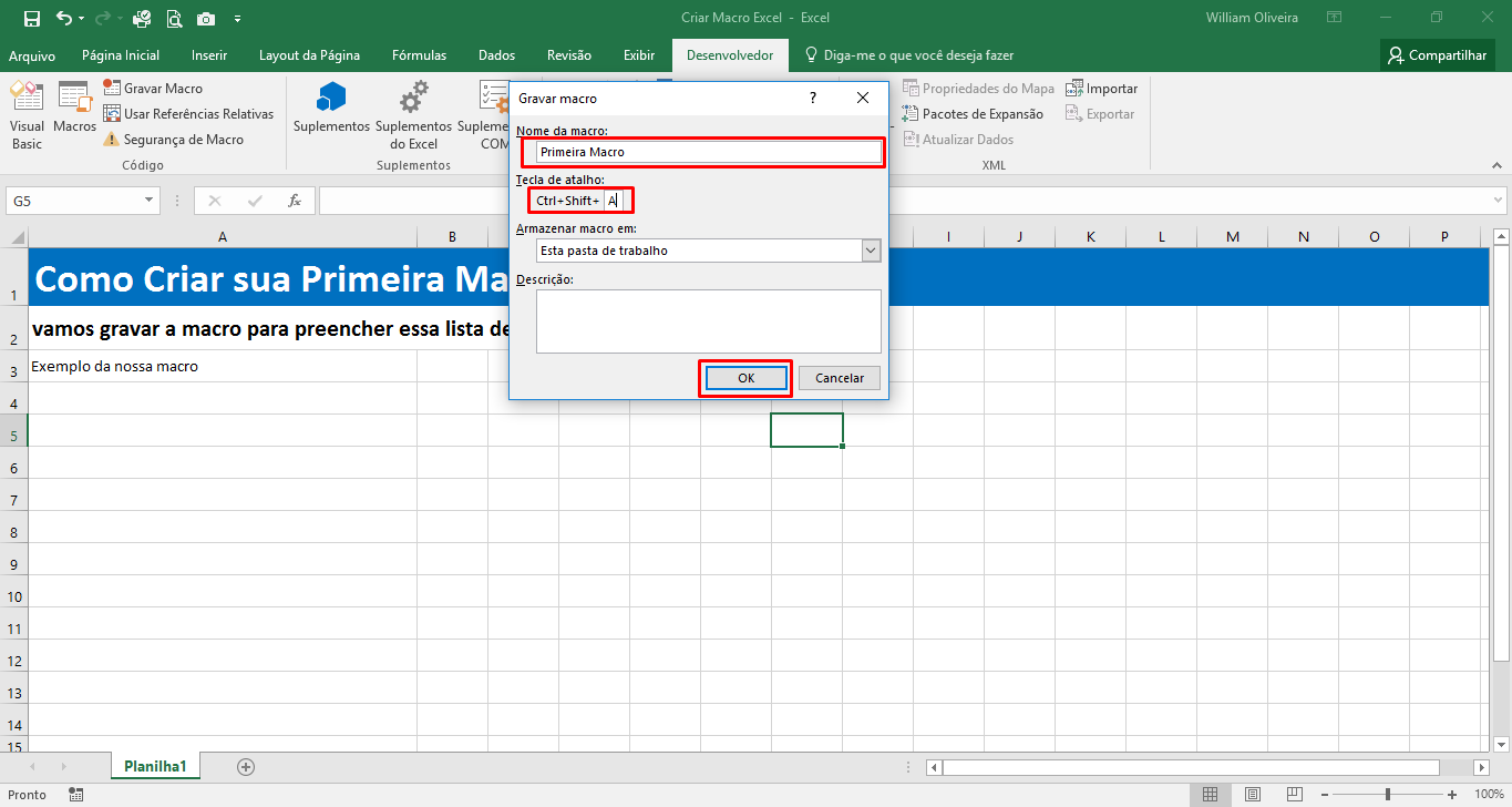 Como criar sua primeira macro no Excel