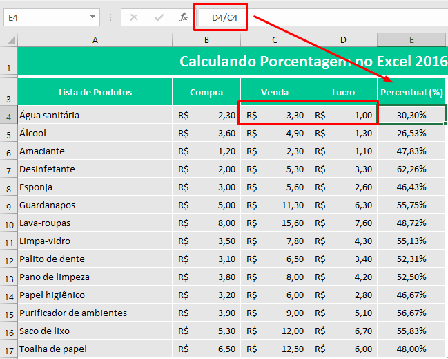 Como Calcular O Lucro Em Porcentagem No Excel Excel Smart