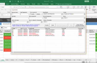Sistema de controle financeiro completo em Excel 4.0